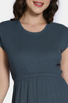 Zivame 2 Mile Fashion Knit Poly Mid Calf Length Nightdress - Stormy Weather — thumbnail 5